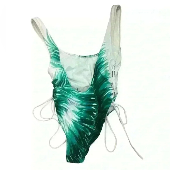 NWT FOREVER 21 ONE PIECE PALM BATHING SUIT - Picture 2 of 2